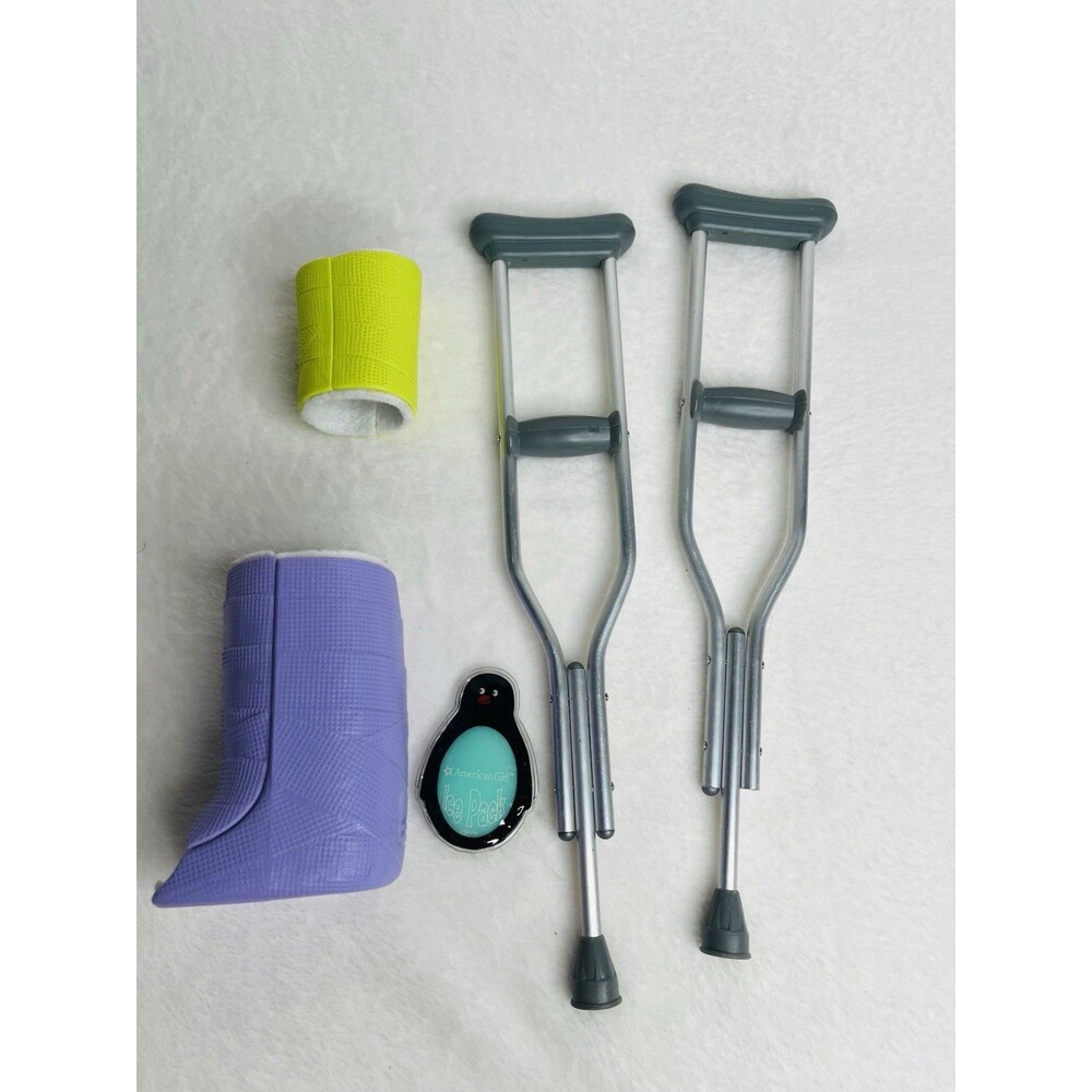 American Girl Doll Feel Better Kit Crutches Cast Splint Ice Pack